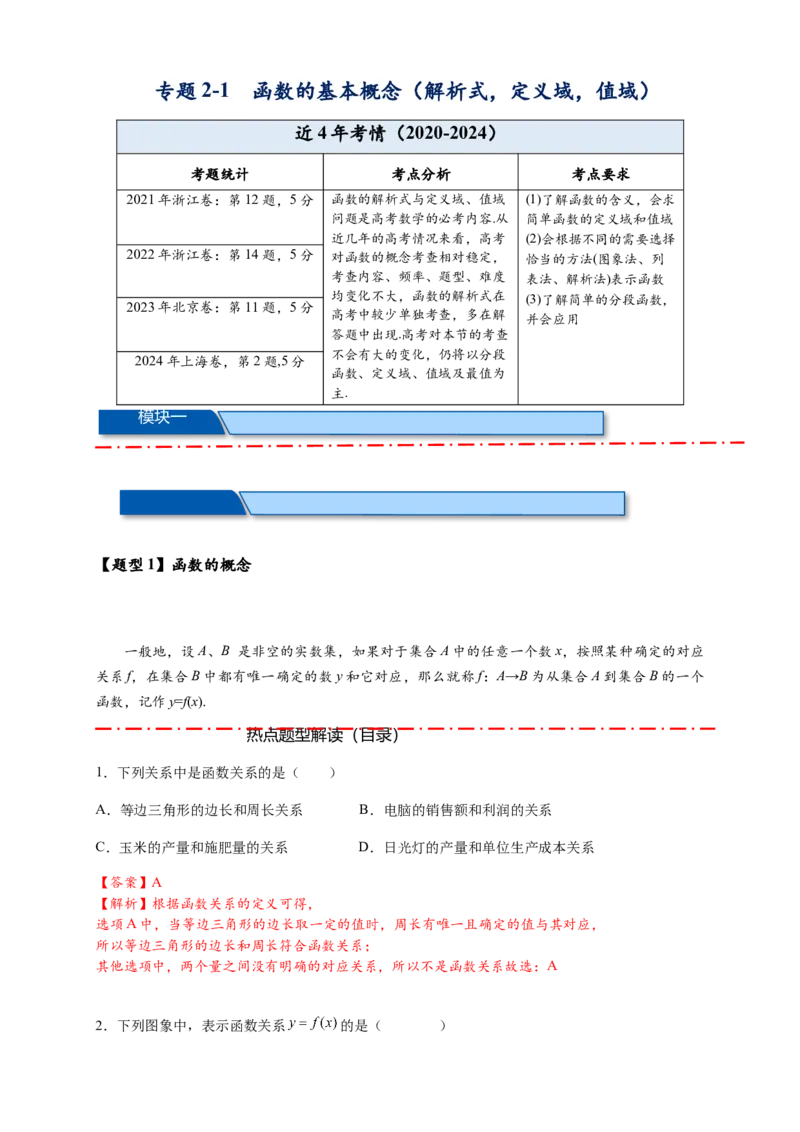 热点专题2-1函数的基本概念及其性质（解析式，定义域，值域）（解析版）_2025年新高考资料_二轮复习_2025年高考数学二轮热点题型追踪与重难点专题突破（新高考专用）