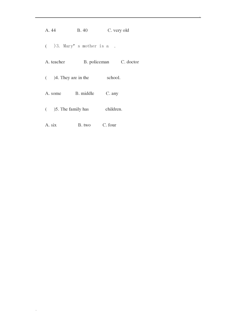 2014年北京小升初英语期末考试模拟题_北京小升初全套文件_英语