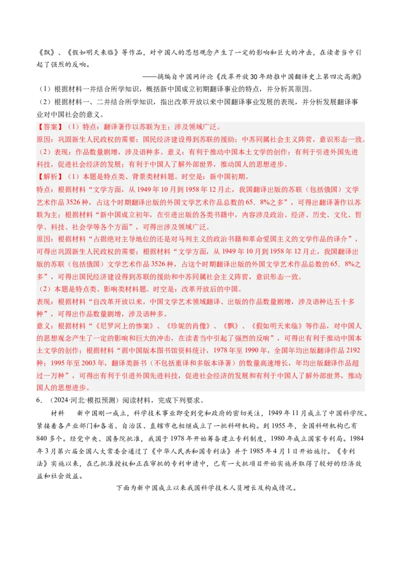 押第19题中国现代化（解析版）_07高考历史_2024年新高考资料_52024三轮冲刺_备战2024年高考历史临考题号押题（辽宁、黑龙江、吉林专用）322866720