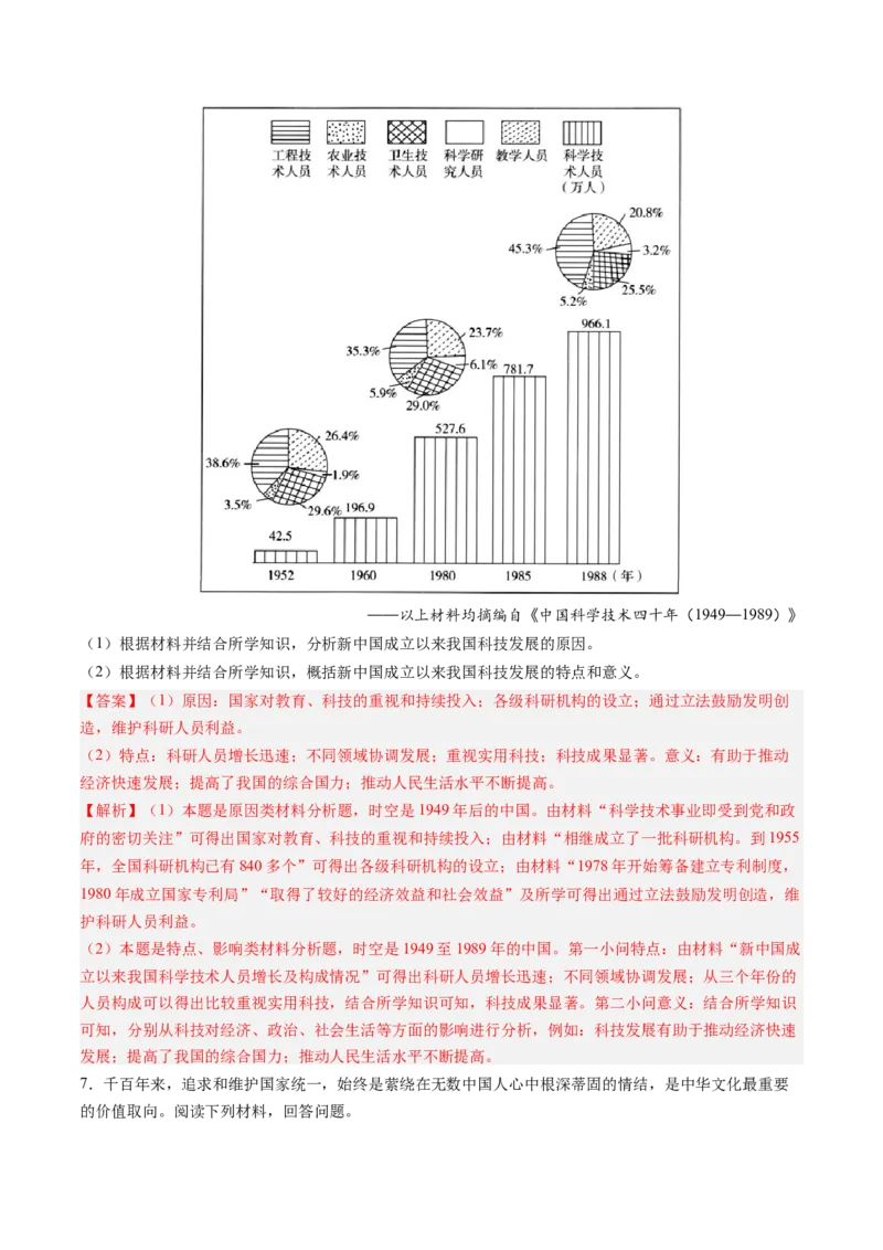 押第19题中国现代化（解析版）_07高考历史_2024年新高考资料_52024三轮冲刺_备战2024年高考历史临考题号押题（辽宁、黑龙江、吉林专用）322866720