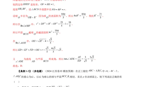 拔高点突破03立体几何中的常考压轴小题（七大题型）（解析版）_2025年新高考资料_一轮复习_2025年高考数学一轮复习讲练测（新教材新高考，含2024高考真题）_第七章立体几何与空间向量