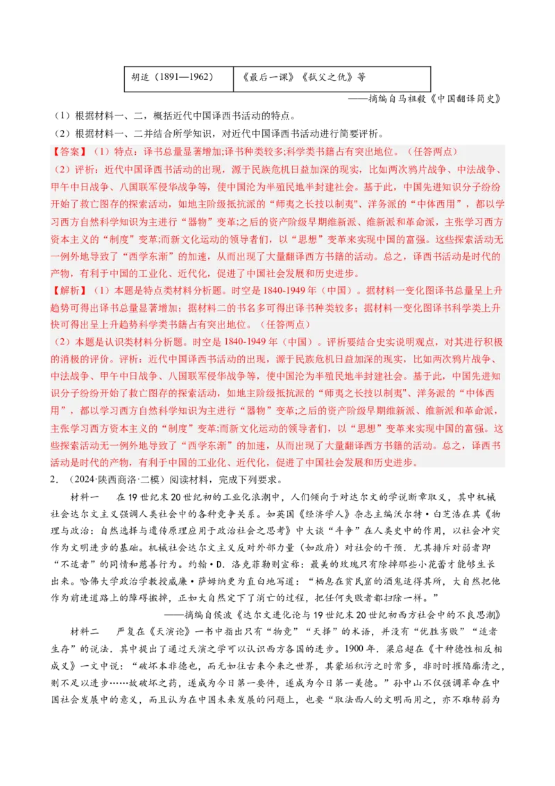 押第18题中国近代化（解析版）_07高考历史_2024年新高考资料_52024三轮冲刺_备战2024年高考历史临考题号押题（辽宁、黑龙江、吉林专用）322866720