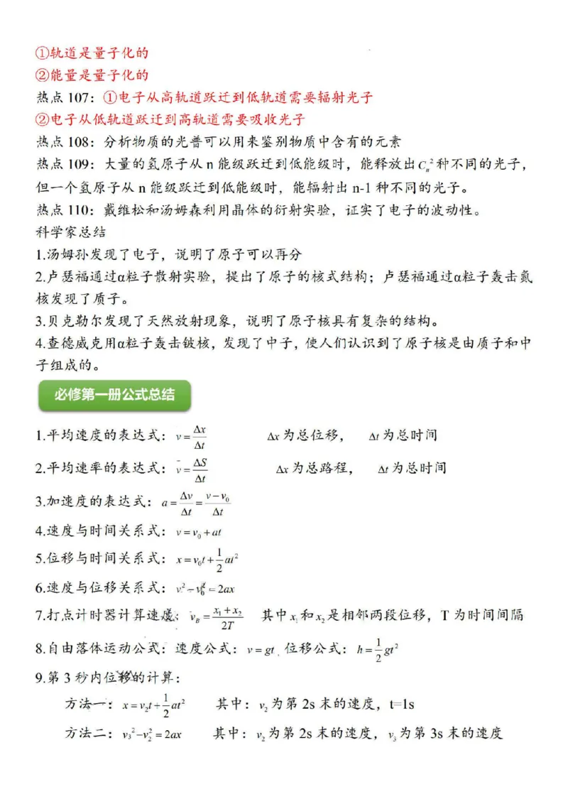 080124物理人教版一轮知识清单_全国高考模拟卷_2024名校试卷_23年8月份