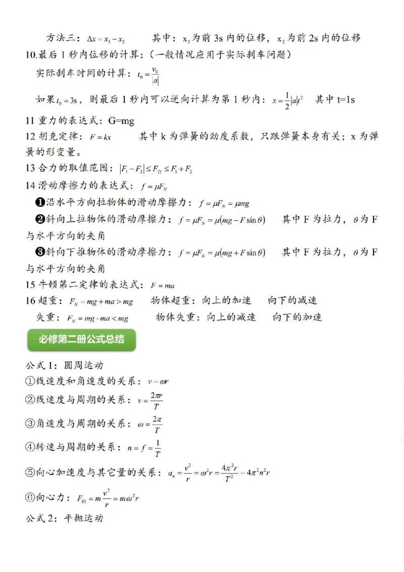 080124物理人教版一轮知识清单_全国高考模拟卷_2024名校试卷_23年8月份