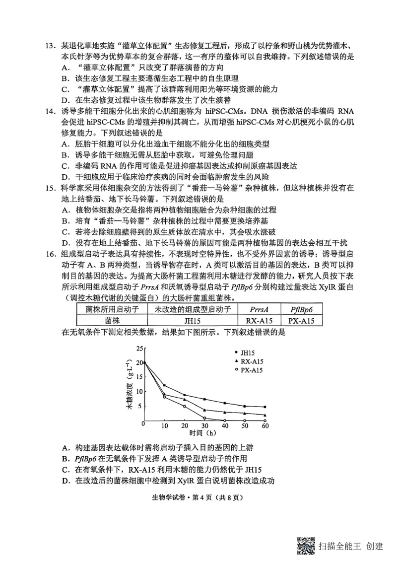 生物试卷（G3）+昆明市市统考2026届_全国高考模拟卷_2026年2月_260205云南省昆明市2026届高三摸底诊断测试（全科）_云南省昆明市2026届高三摸底诊断测试生物