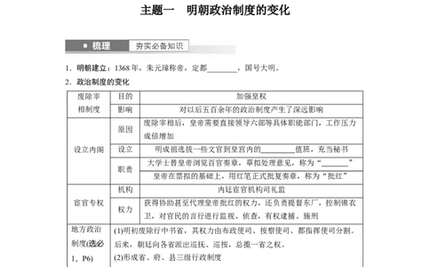 板块1第4单元第11讲　明清时期的政治_07高考历史_2024年新高考资料_1.2024一轮复习_2024年高考历史一轮复习讲义（部编版）_学生版在此文件夹_学生用书Word版文档_大一轮复习讲义