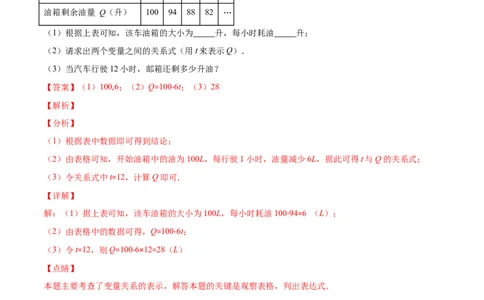 重点突围专题07变量之间的关系（解析版）-七年级数学下册期中期末综合复习专题提优训练（北师大版）_北师大初中数学_7下-北师大版初中数学_7下-初中数学北师大版（旧版）赠送