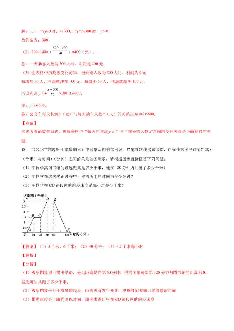 重点突围专题07变量之间的关系（解析版）-七年级数学下册期中期末综合复习专题提优训练（北师大版）_北师大初中数学_7下-北师大版初中数学_7下-初中数学北师大版（旧版）赠送