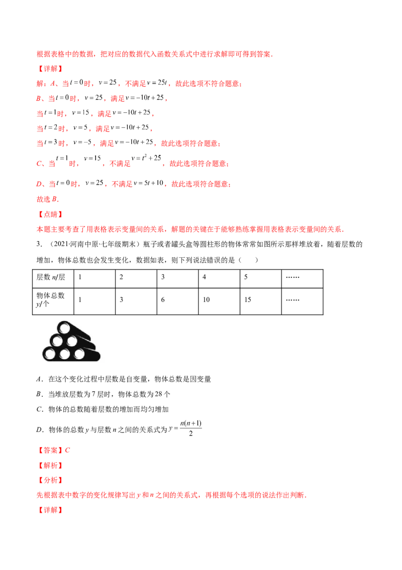 重点突围专题07变量之间的关系（解析版）-七年级数学下册期中期末综合复习专题提优训练（北师大版）_北师大初中数学_7下-北师大版初中数学_7下-初中数学北师大版（旧版）赠送