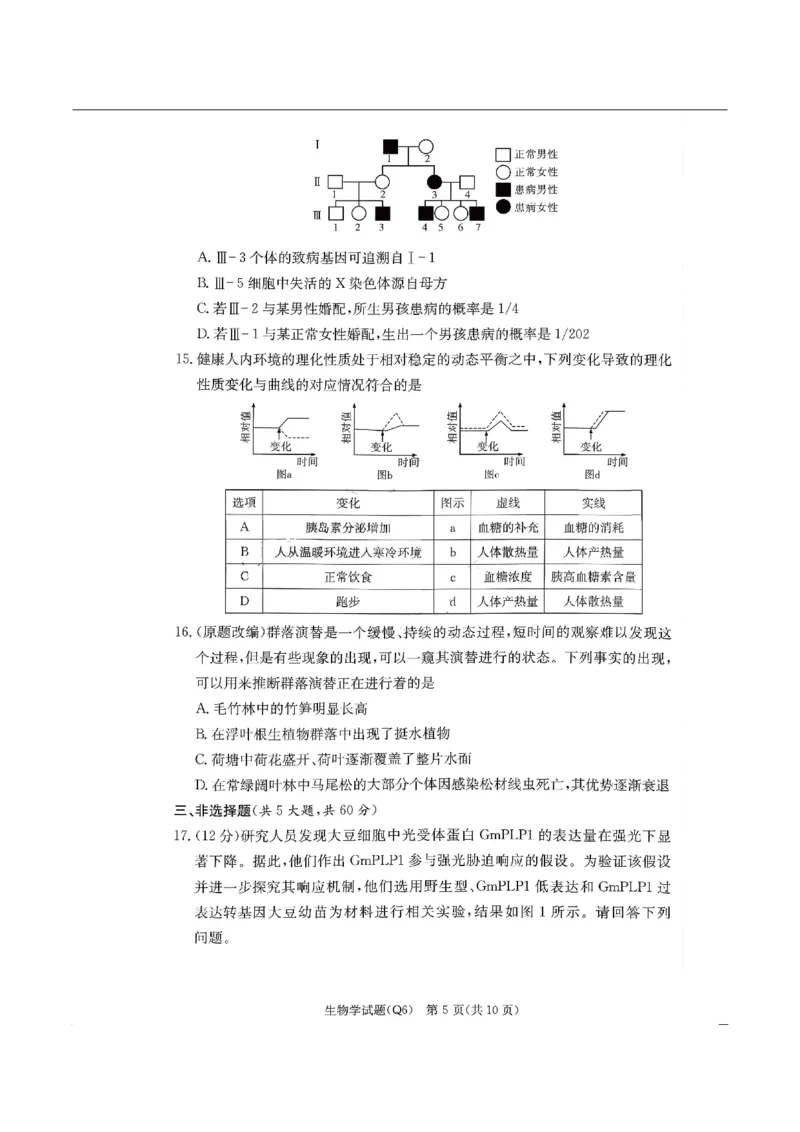 湖南省长沙市第一中学2025-2026学年高三上学期2月期末生物试题（含答案）_全国高考模拟卷_2026年2月_260211湖南省长沙市第一中学2025-2026学年高三上学期2月期末（全科）