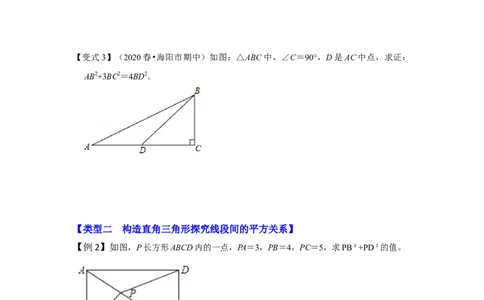（挑战压轴）专题1.6运用勾股定理证明线段间的平方关系-2022-2023学年八年级数学上册《同步考点解读&bull;专题训练》（北师大版）_北师大初中数学_8上-北师大版初中数学_旧版_06专项讲练