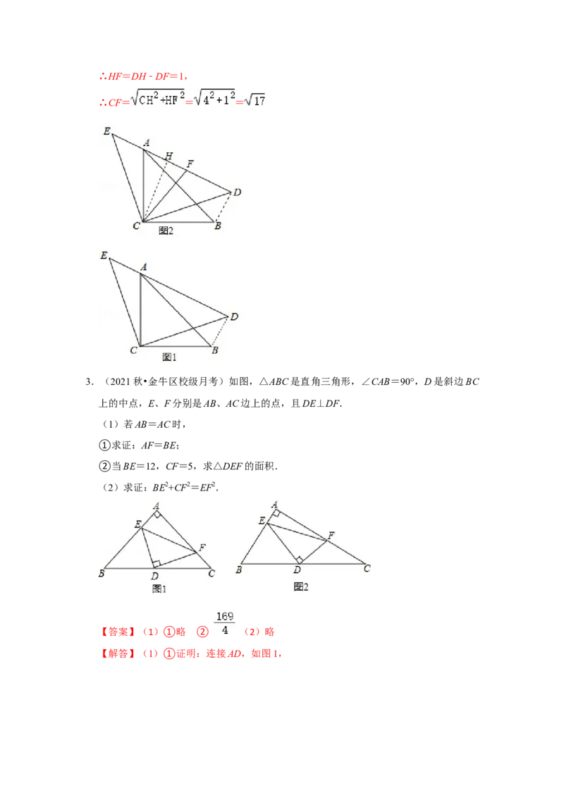 （挑战压轴）专题1.6运用勾股定理证明线段间的平方关系-2022-2023学年八年级数学上册《同步考点解读&bull;专题训练》（北师大版）_北师大初中数学_8上-北师大版初中数学_旧版_06专项讲练