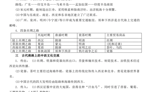新教材第四单元商路、贸易与文化交流-选择性必修3&middot;文化交流与传播知识纲要_07高考历史_新高考复习资料_2022年新高考复习资料_2022新版教材知识点_选择性必修3《文化交流与传播》
