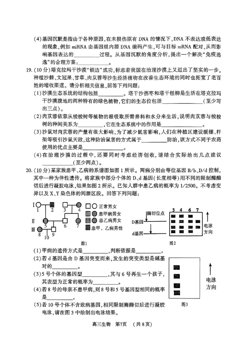 生物_全国高考模拟卷_2026年2月_260202河南省驻马店高三2025-2026学年度第一学期期末教学质量监测_驻马店2025-2026学年度第一学期期末教学质量监测高三生物