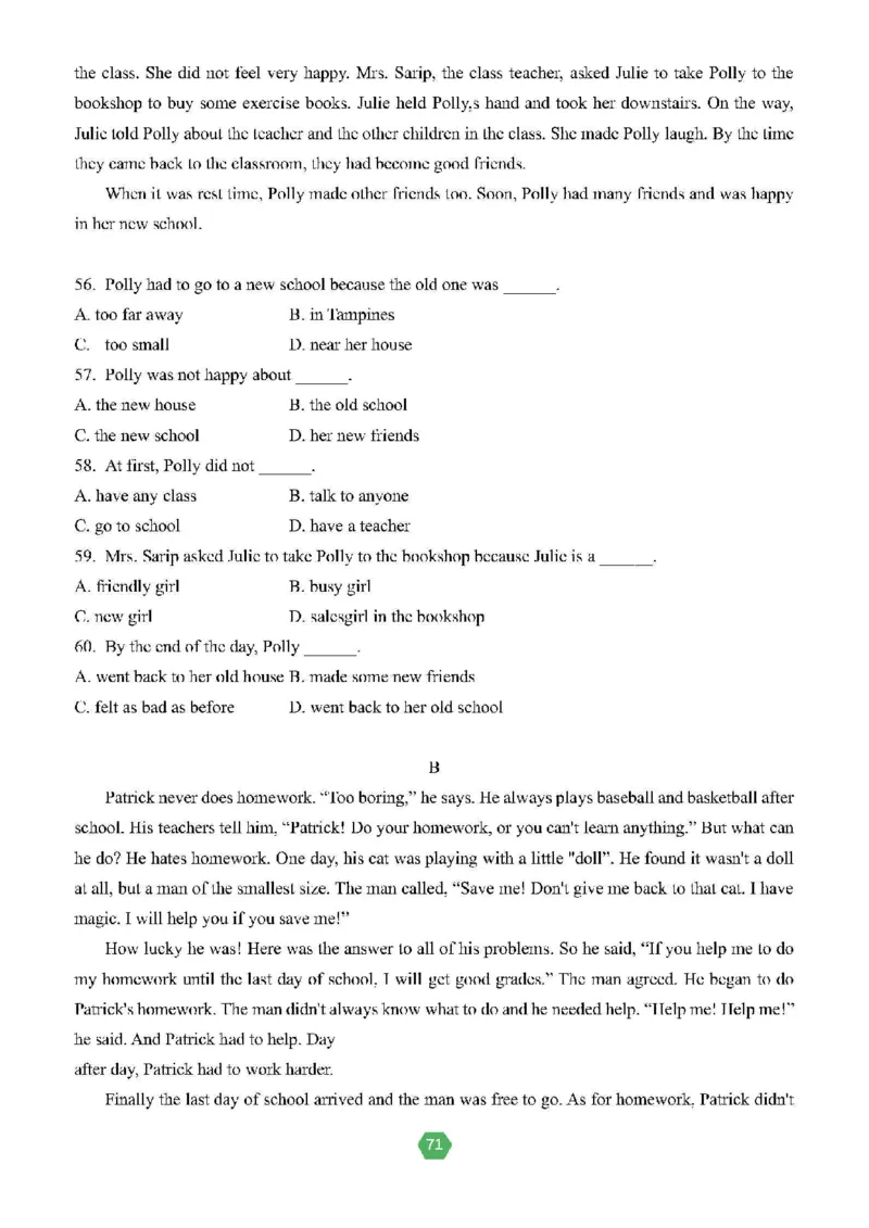 北京小升初英语分班考真题汇编_北京小升初全套文件_英语2