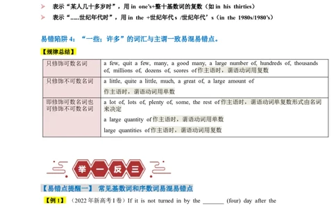 易错点04数词和主谓一致（4大陷阱）-备战2024年高考英语考试易错题（原卷版）_03高考英语_新高考复习资料_2024年新高考资料_专项复习资料