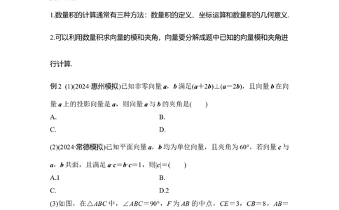微专题16　平面向量的基本运算及应用_2025年新高考资料_二轮复习_2025届高考数学二轮复习课件+练习