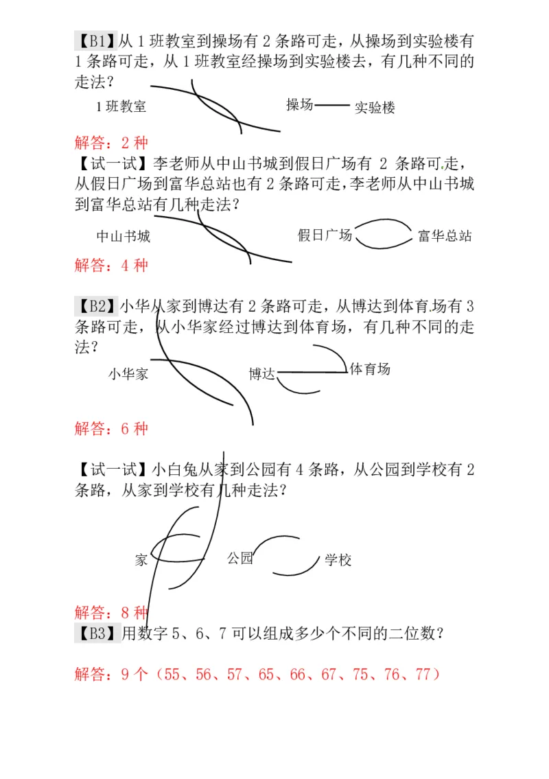 一年级奥数练习全国通用版含答案_小学1-6年级常用的上册资源汇总_一年级上册资料