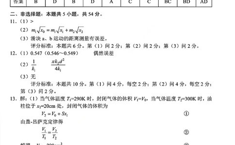 2026昆明市高三市统测三诊一模物理答案_全国高考模拟卷_2026年2月_260204云南省昆明市2026届高三摸底诊断测试_云南省昆明市2026届高三摸底诊断测试物理