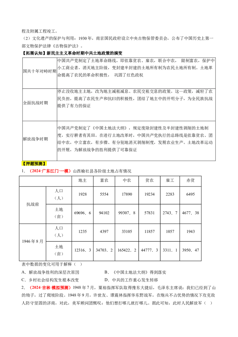 历史-2024年高考考前最后一课（word版）_07高考历史_2024年新高考资料_52024三轮冲刺_历史（含PDF版，可直接打印）-2024年高考考前最后一课