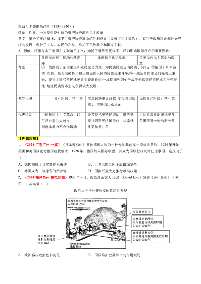 历史-2024年高考考前最后一课（word版）_07高考历史_2024年新高考资料_52024三轮冲刺_历史（含PDF版，可直接打印）-2024年高考考前最后一课