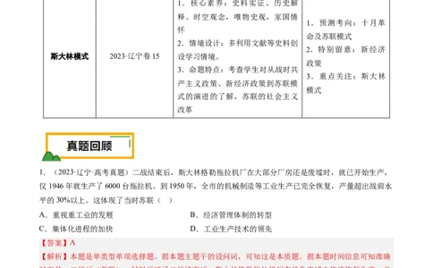 押第15题社会主义革命（解析版）_07高考历史_2024年新高考资料_52024三轮冲刺_备战2024年高考历史临考题号押题（辽宁、黑龙江、吉林专用）322866720