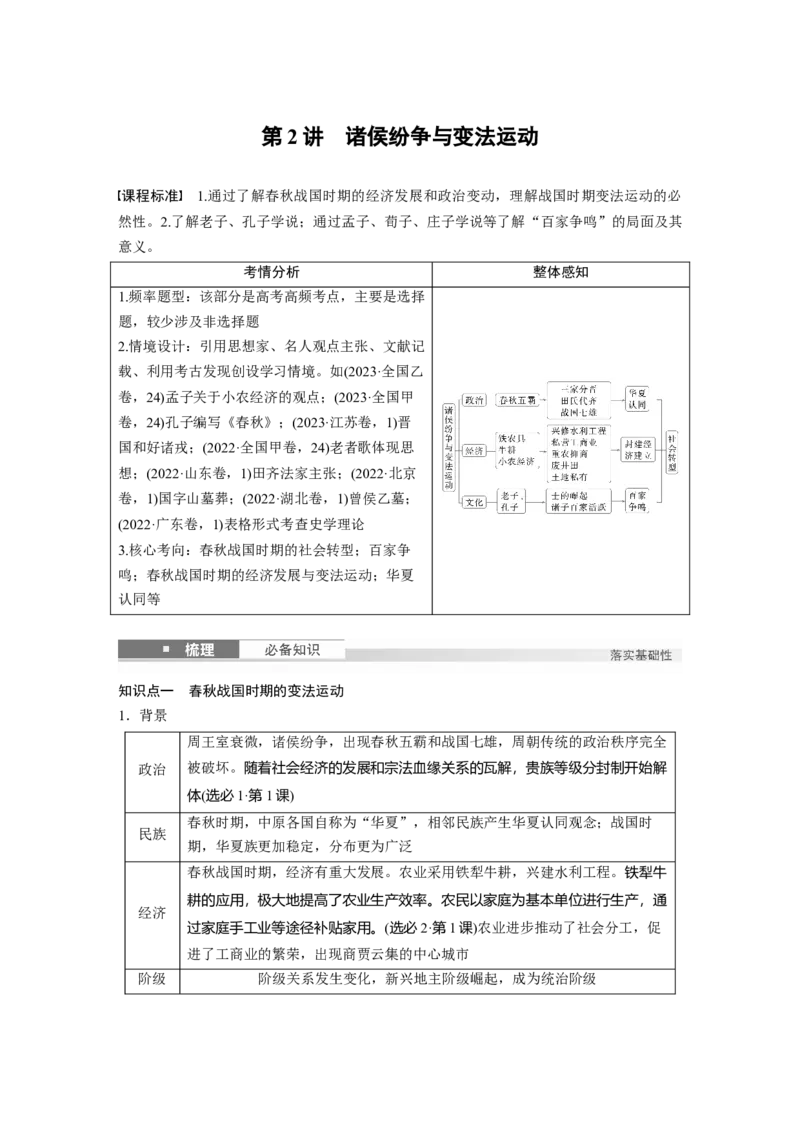 板块一　第一单元　第2讲　诸侯纷争与变法运动_07高考历史_2025年新高考资料_一轮复习_2025高考大一轮复习讲义+课件精准备考2025年新高三历史一轮复习备课课件（完结）_538