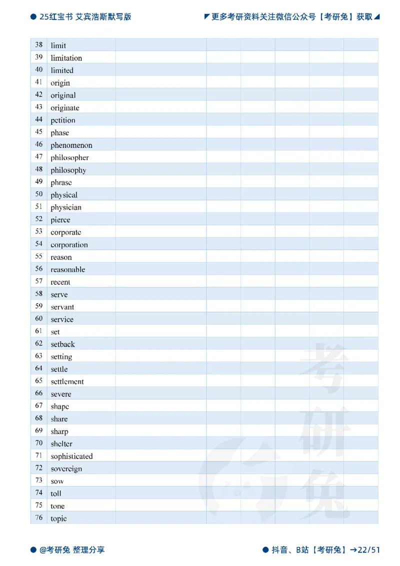 2025考研红宝书默写本-必考词_27考研真题_考研英语一、二真题+解析（1994-2026）_考研词汇默写本合集_红宝书默写本
