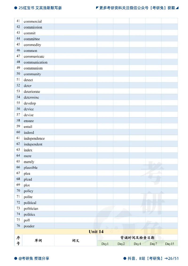 2025考研红宝书默写本-必考词_27考研真题_考研英语一、二真题+解析（1994-2026）_考研词汇默写本合集_红宝书默写本
