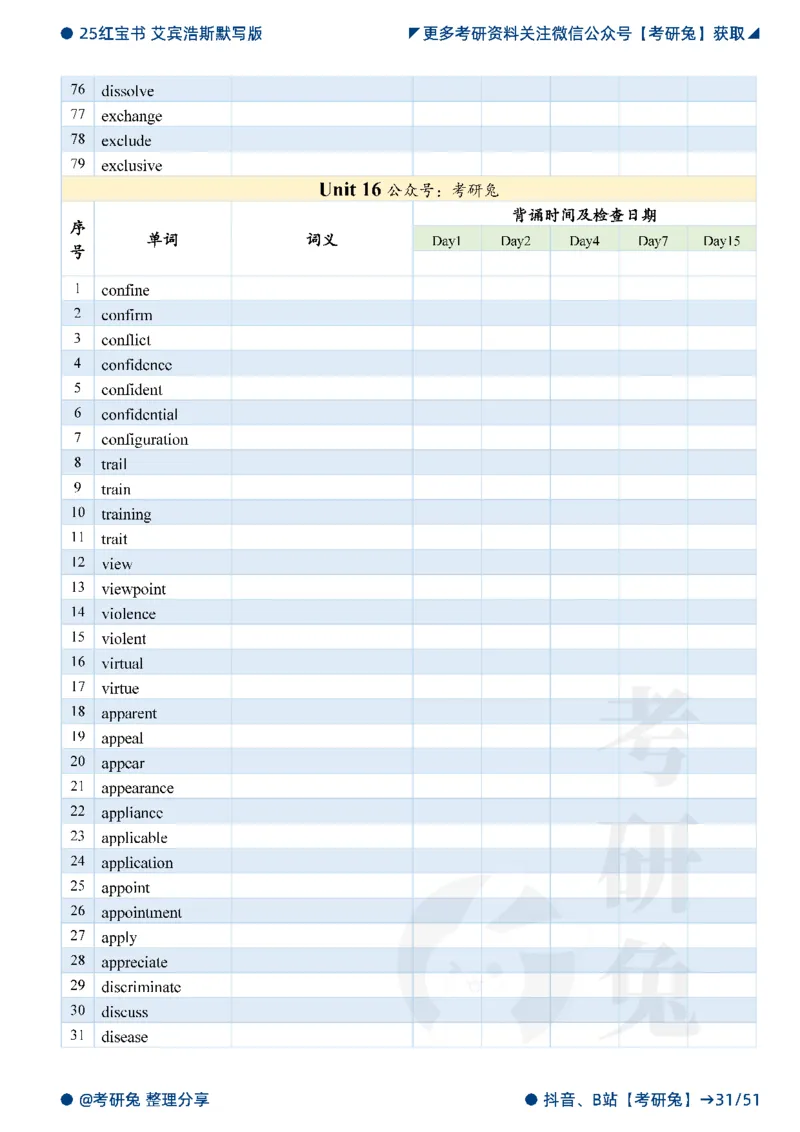 2025考研红宝书默写本-必考词_27考研真题_考研英语一、二真题+解析（1994-2026）_考研词汇默写本合集_红宝书默写本
