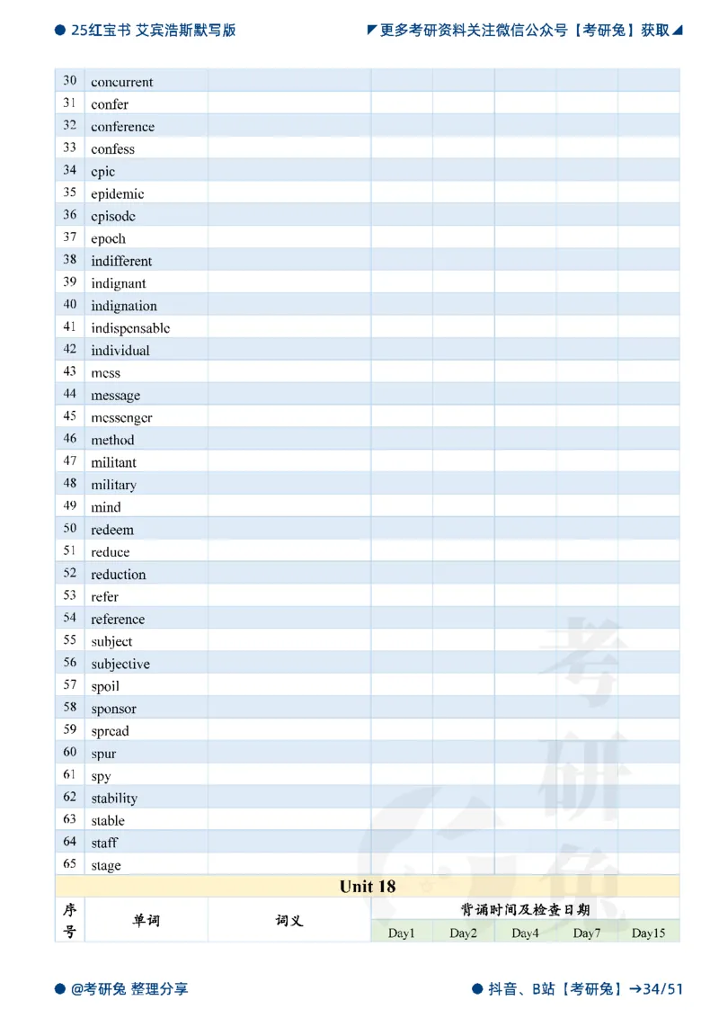 2025考研红宝书默写本-必考词_27考研真题_考研英语一、二真题+解析（1994-2026）_考研词汇默写本合集_红宝书默写本