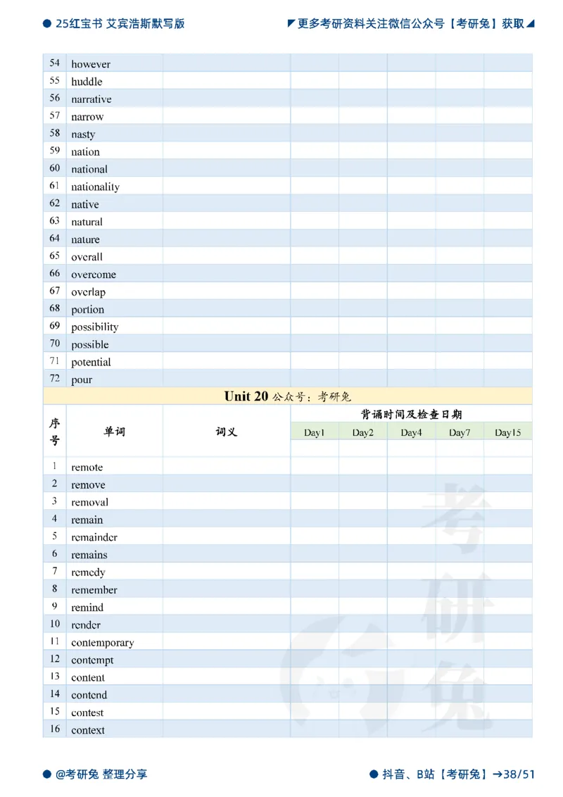 2025考研红宝书默写本-必考词_27考研真题_考研英语一、二真题+解析（1994-2026）_考研词汇默写本合集_红宝书默写本