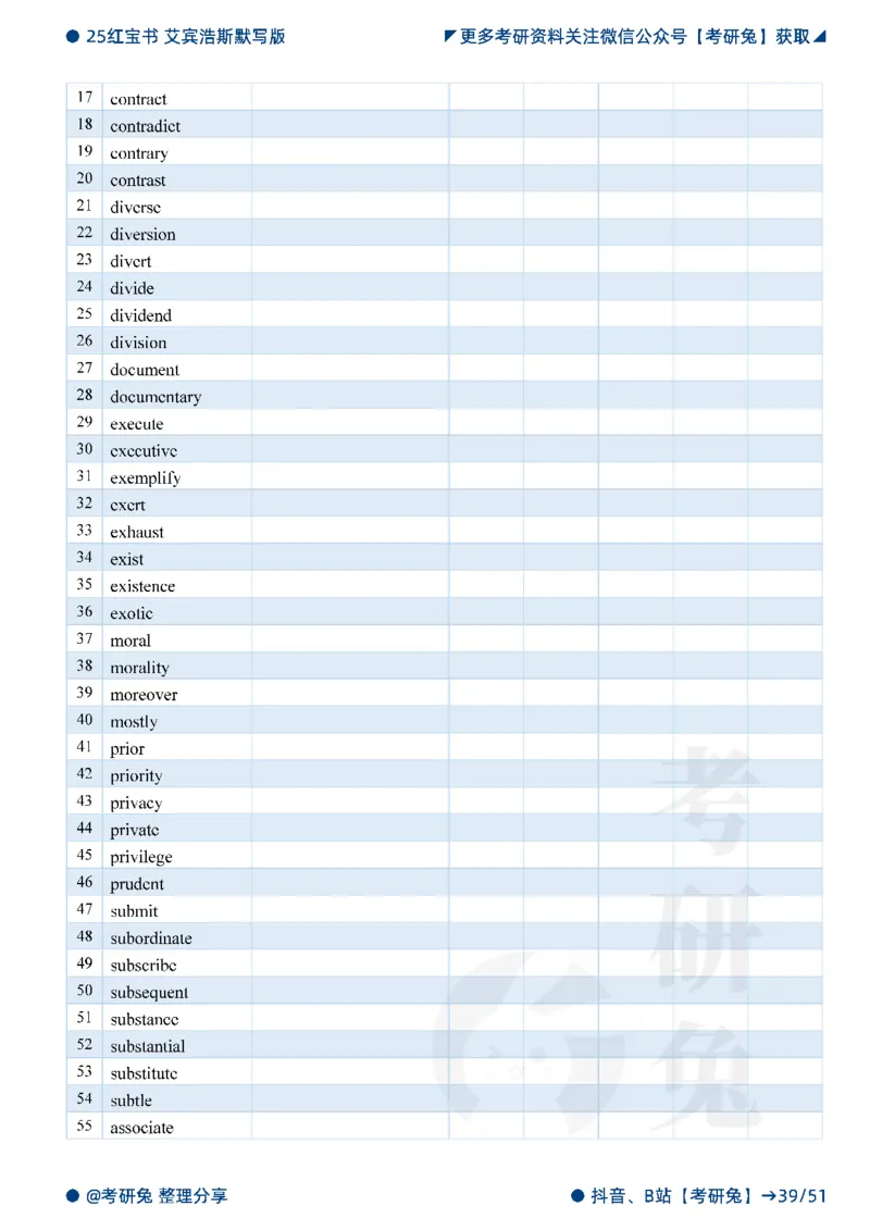 2025考研红宝书默写本-必考词_27考研真题_考研英语一、二真题+解析（1994-2026）_考研词汇默写本合集_红宝书默写本