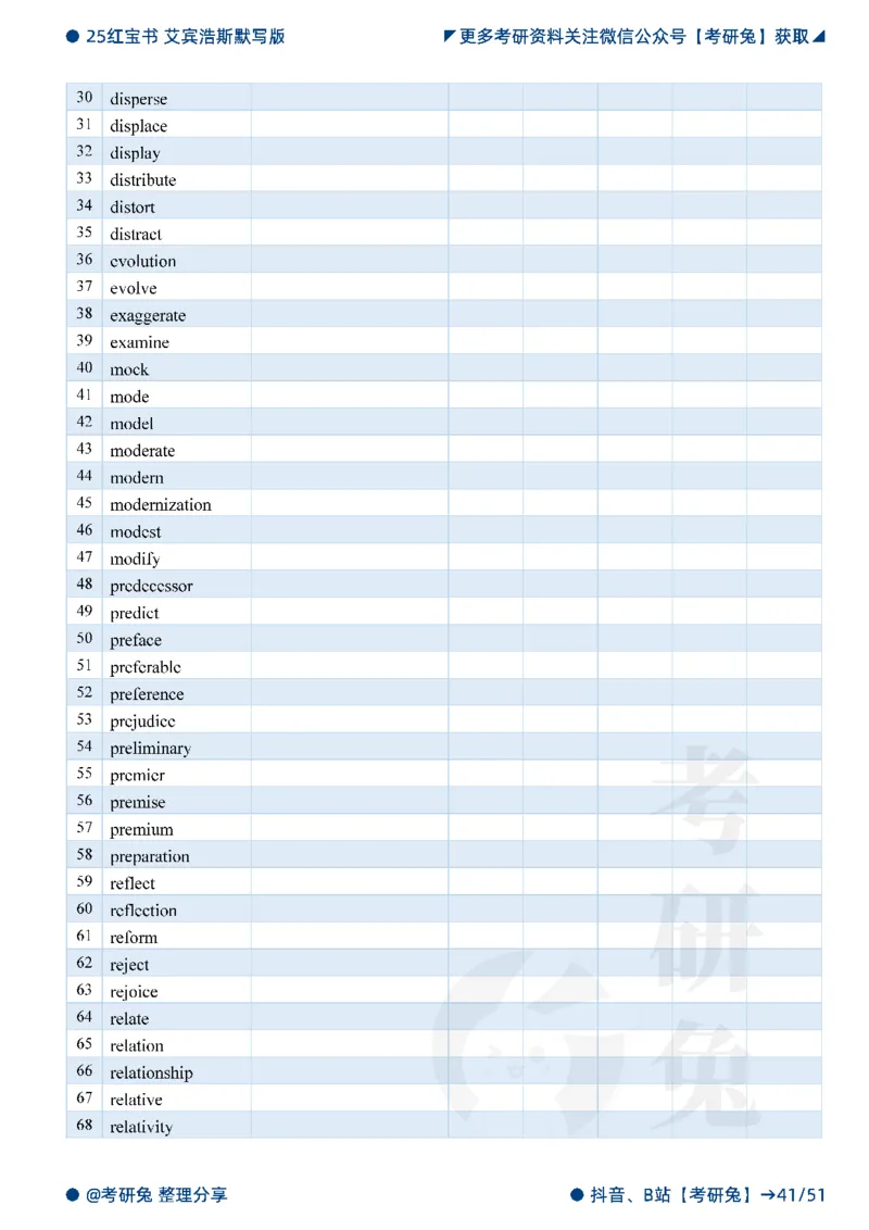 2025考研红宝书默写本-必考词_27考研真题_考研英语一、二真题+解析（1994-2026）_考研词汇默写本合集_红宝书默写本