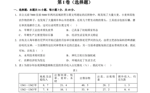 模块检测卷03世界史（原卷版）_07高考历史_2025年新高考资料_二轮复习_上好课2025年高考历史二轮复习讲练测（新高考通用）3379861