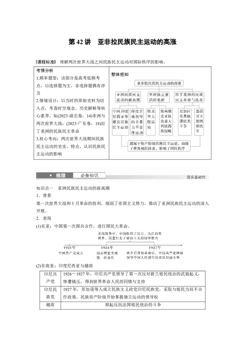 板块四　第十四单元　第42讲　亚非拉民族民主运动的高涨_07高考历史_2025年新高考资料_一轮复习_2025高考大一轮复习讲义+课件精准备考2025年新高三历史一轮复习备课课件（完结）_978