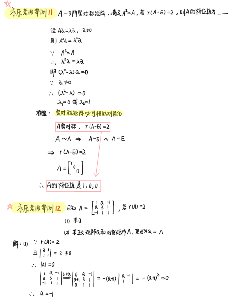 李永乐线代白底版_27考研真题_考研数学一、二、三历年真题+考研数学资料（1994-2026）_数学高分笔记_线代笔记