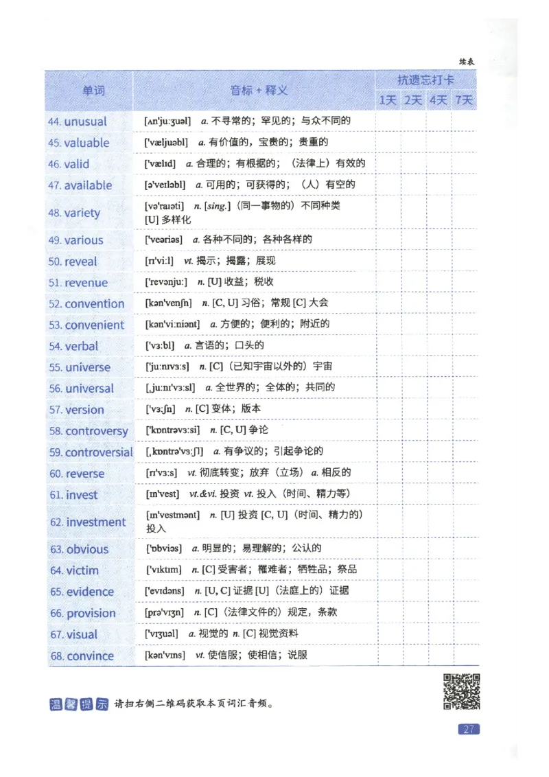 27考研词汇闪过真题重点高频词精缩本_27考研真题_考研英语一、二真题+解析（1994-2026）_考研词汇默写本合集_02.词汇闪过_附册（共9本）
