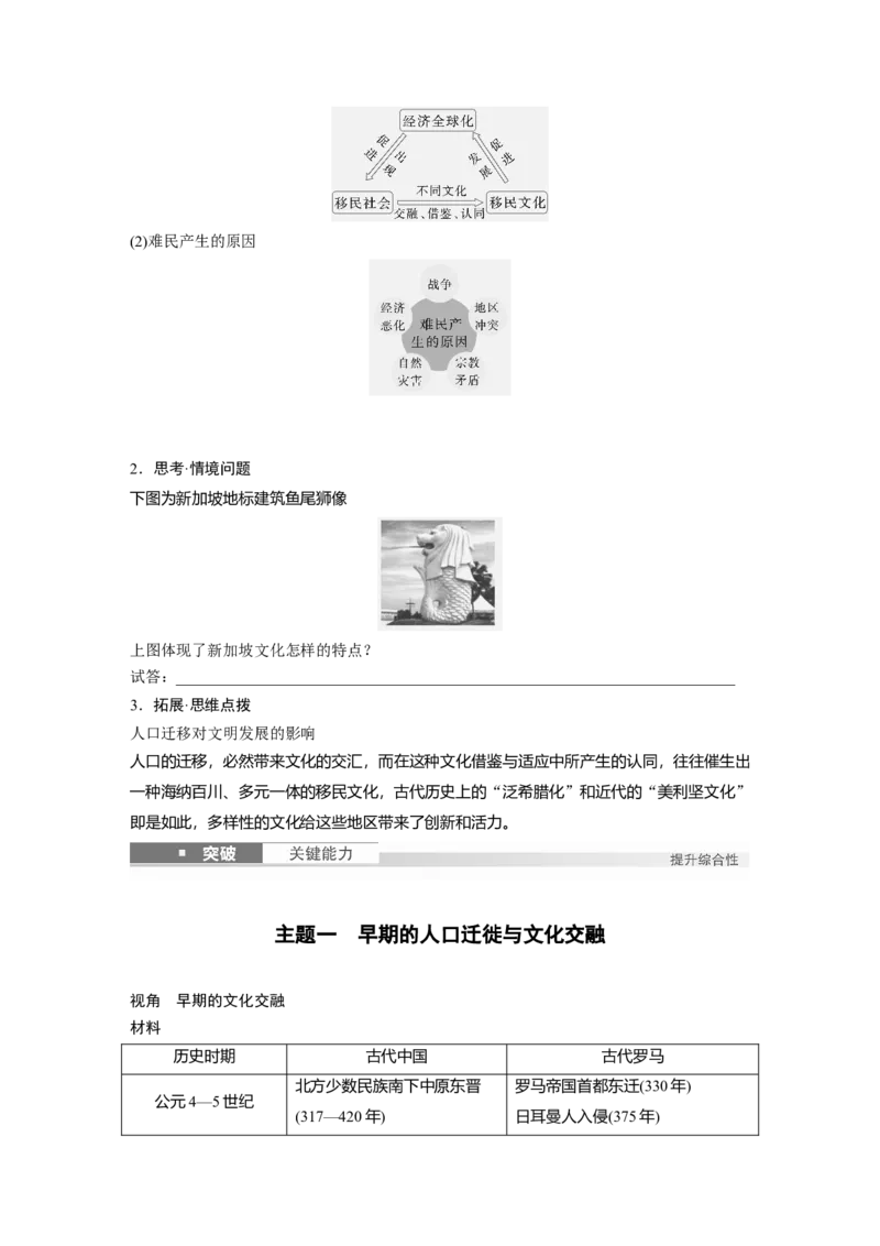 板块五　第十八单元　第66讲　人口迁徙、文化交融与认同_07高考历史_2025年新高考资料_一轮复习_2025高考大一轮复习讲义+课件精准备考2025年新高三历史一轮复习备课课件（完结）