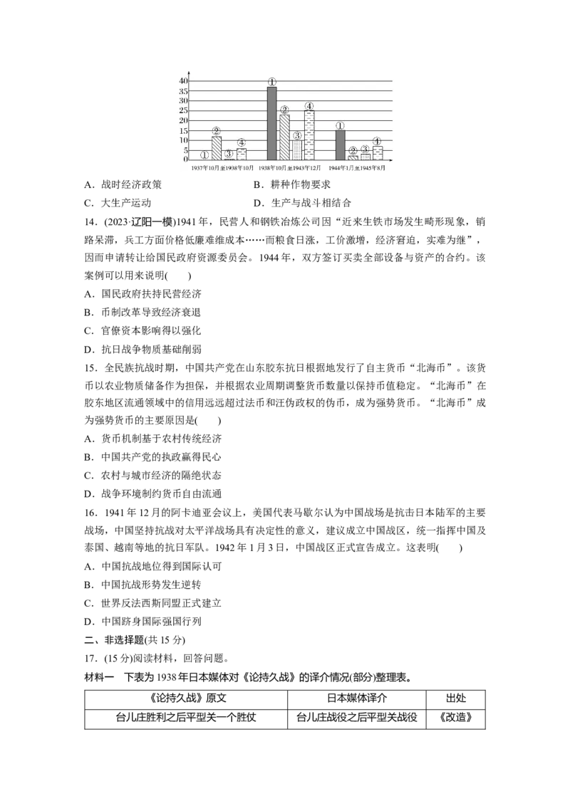 板块二　第九单元　训练28　中华民族的抗日战争_07高考历史_2025年新高考资料_一轮复习_2025高考大一轮复习讲义+课件精准备考2025年新高三历史一轮复习备课课件（完结）