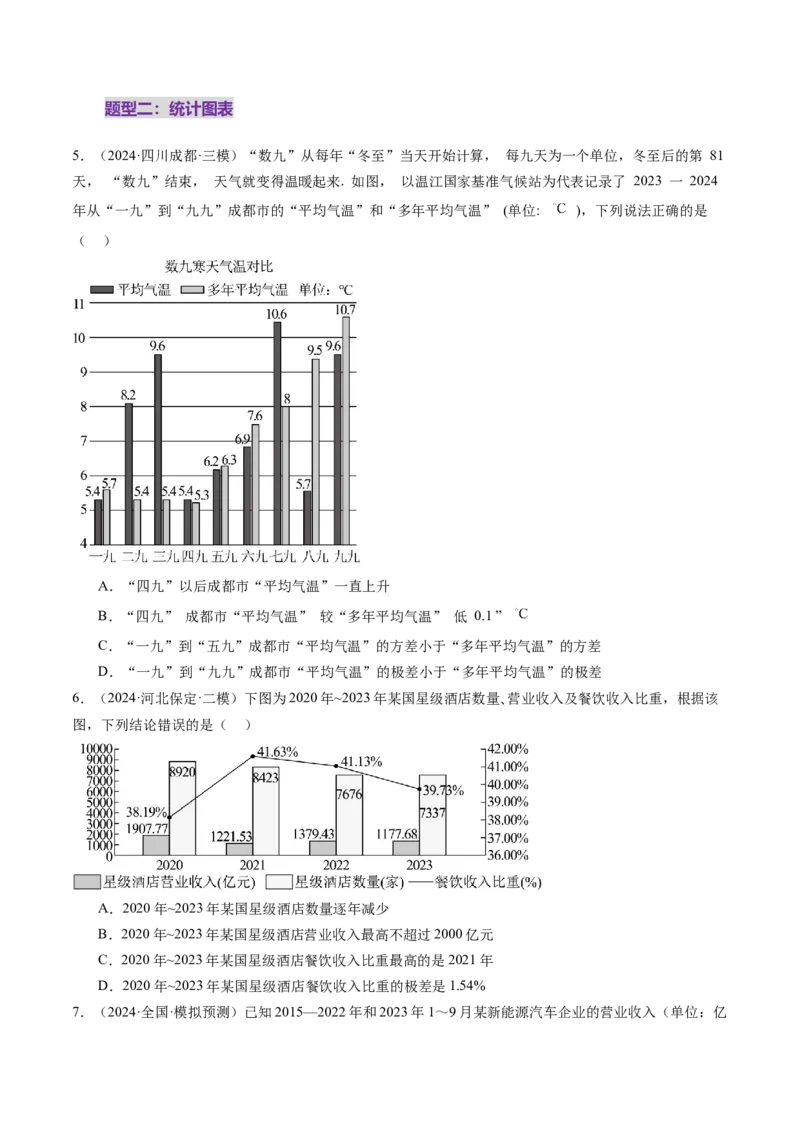 第01讲随机抽样、统计图表、用样本估计总体（八大题型）（练习）（原卷版）_2025年新高考资料_一轮复习_2025年高考数学一轮复习讲练测（新教材新高考，含2024高考真题）