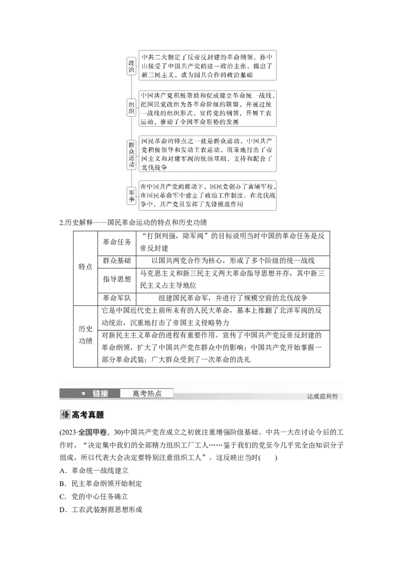 板块二　第八单元　第20讲　中国诞生、国共合作与国民革命_07高考历史_2025年新高考资料_一轮复习_2025高考大一轮复习历史（人教版）_学生用书Word版文档全书