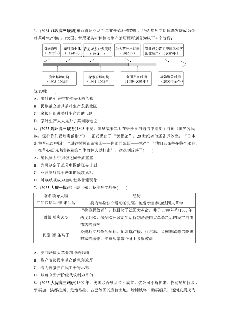 板块四　第十六单元　训练52　资本主义世界殖民体系形成与亚非拉民族独立运动_07高考历史_2025年新高考资料_一轮复习_2025高考大一轮复习历史（通史版）_学生用书Word版文档全书