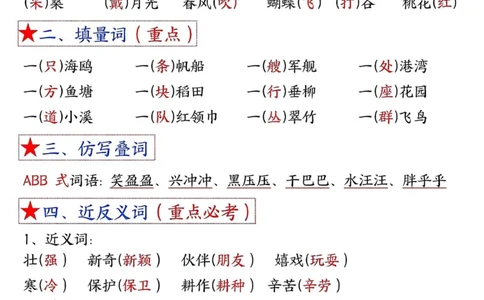 二年级上册语文1-8单元考点默写答案(1)(1)_小学1-6年级常用的上册资源汇总_二年级上册资料(1)