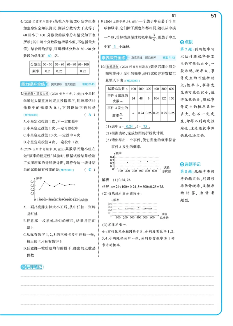 2025《5.3同步练习&bull;全练讲评》数学七下(北师)_北师大初中数学_7下-北师大版初中数学_7下-初中数学北师大版（2025春季新版）持续更新_6.习题试卷_同步练习_第2套（同步练习全解全析）