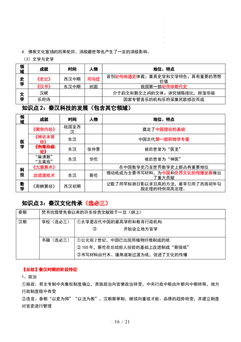 第03讲秦汉统一多民族封建国家的建立与巩固（讲义）（解析版）_07高考历史_新高考复习资料_2024年新高考复习资料_一轮复习资料_讲义+练习