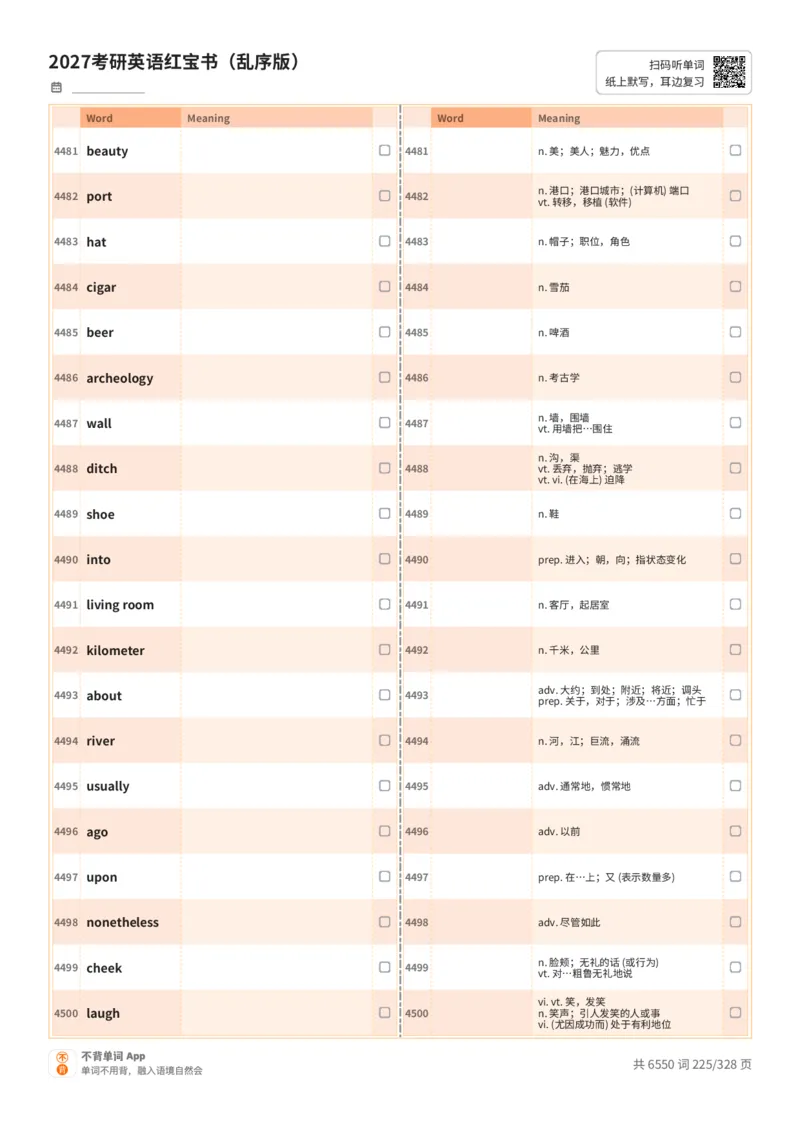 2027考研英语红宝书（乱序版）A4默写版_27考研真题_考研英语一、二真题+解析（1994-2026）_03.红宝书_默写本(含正序、乱序、中英对照版)_乱序版-对照中+英默写