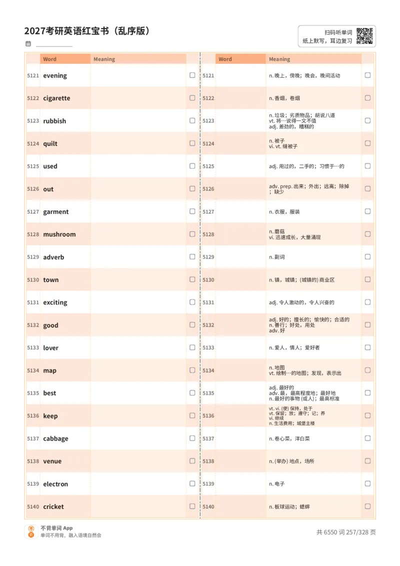 2027考研英语红宝书（乱序版）A4默写版_27考研真题_考研英语一、二真题+解析（1994-2026）_03.红宝书_默写本(含正序、乱序、中英对照版)_乱序版-对照中+英默写