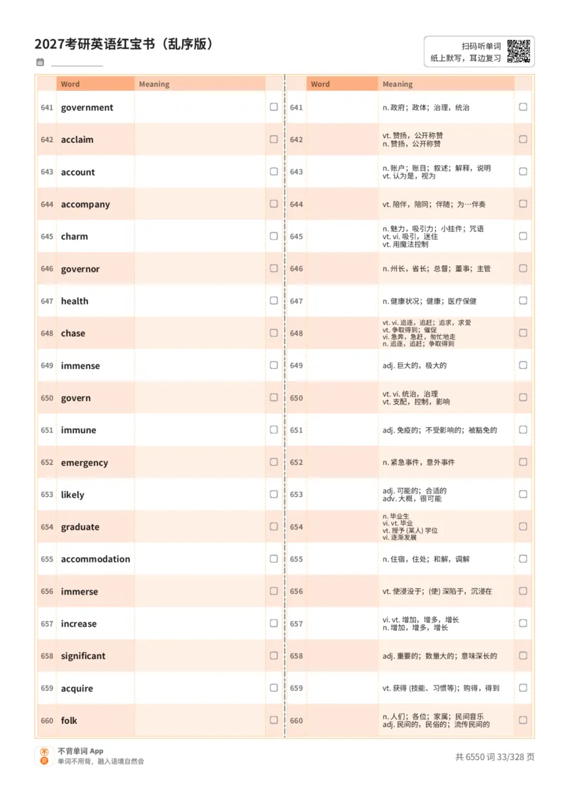 2027考研英语红宝书（乱序版）A4默写版_27考研真题_考研英语一、二真题+解析（1994-2026）_03.红宝书_默写本(含正序、乱序、中英对照版)_乱序版-对照中+英默写