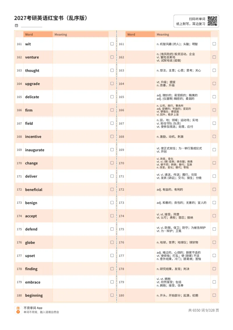 2027考研英语红宝书（乱序版）A4默写版_27考研真题_考研英语一、二真题+解析（1994-2026）_03.红宝书_默写本(含正序、乱序、中英对照版)_乱序版-对照中+英默写